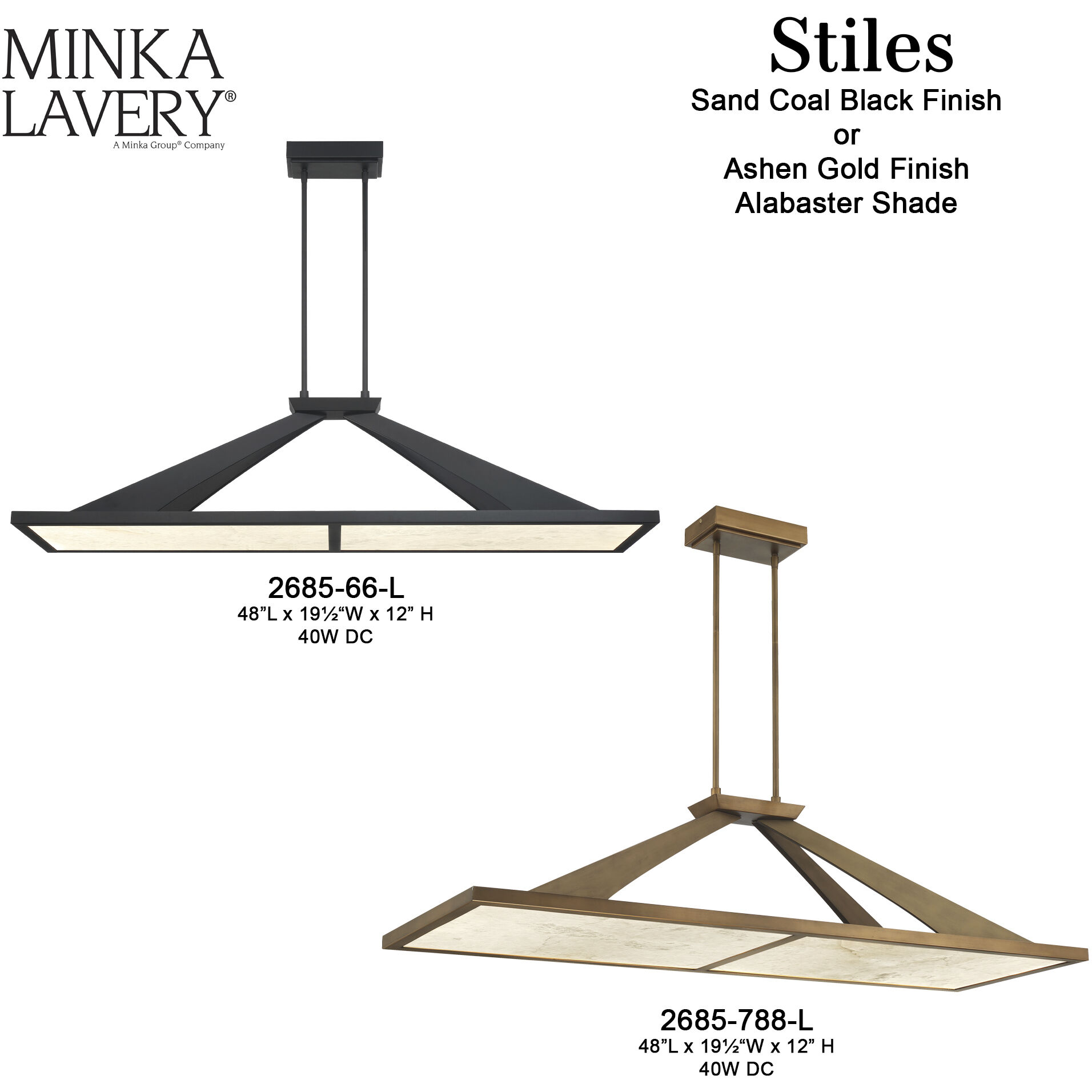 Stiles LED 48 inch Sand Coal Island Chandelier Ceiling Light